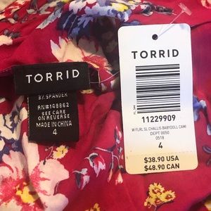 Torrid tank. Zipper back - spaghetti straps.